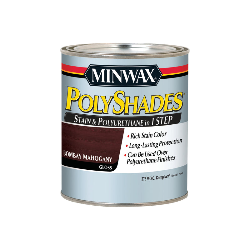 MINWAX, Minwax 61780 1 Quart Bombay Mahogany Polyshades® Gloss Wood Stain (Case of 4)