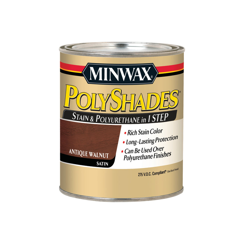 MINWAX, Minwax 61940 1 Quart Antique Walnut Polyshades® Satin Wood Stain (Case of 4)