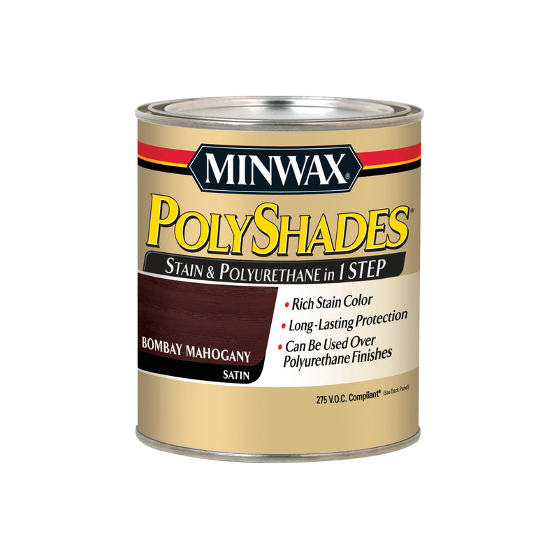 MINWAX, Minwax 61980 1 Quart Bombay Mahogany Polyshades® Satin Wood Stain (Case of 4)