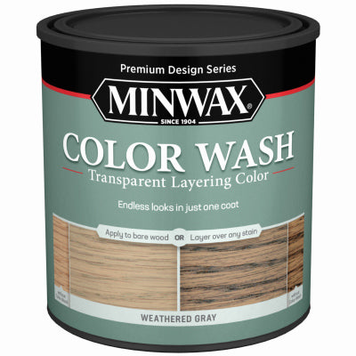 MINWAX, Minwax Design Series Color Wash Transparent Weathered Gray Water-Based Wood Stain 1 qt. (Pack of 4)