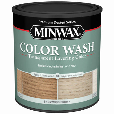 MINWAX, Minwax Design Series Transparent Barnwood Water-Based Wood Stain 100 sq. ft. Area 1 qt. (Pack of 4)