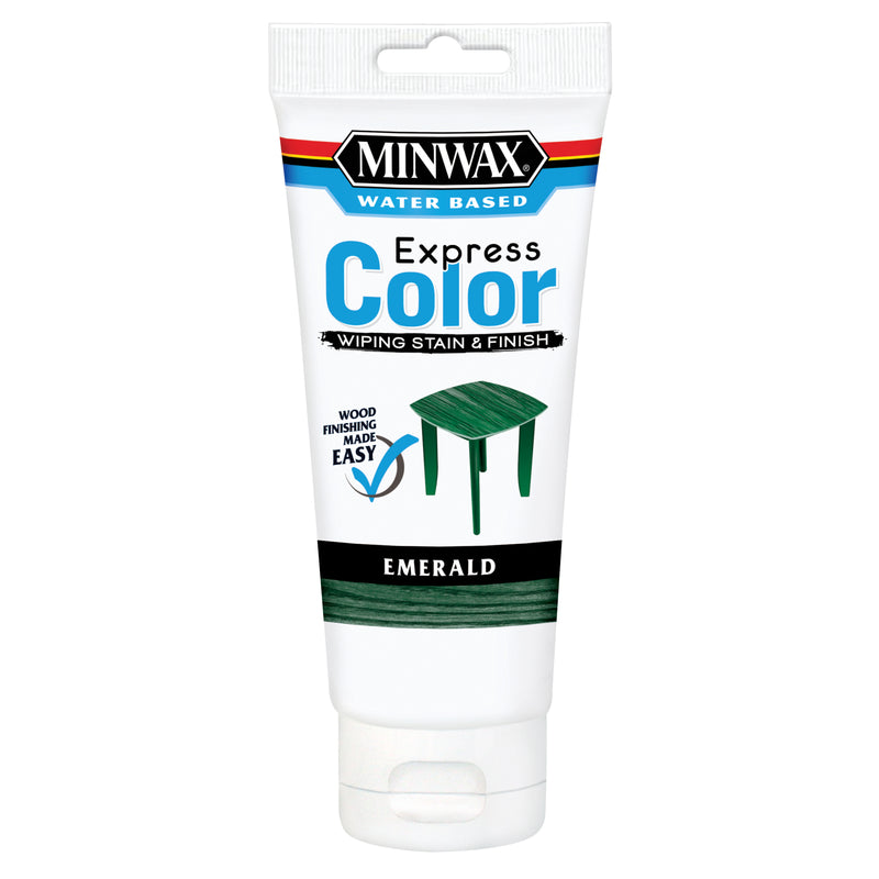 MINWAX, Minwax Express Color Semi-Transparent Emerald Water-Based Acrylic Wiping Stain And Finish 6 Oz.