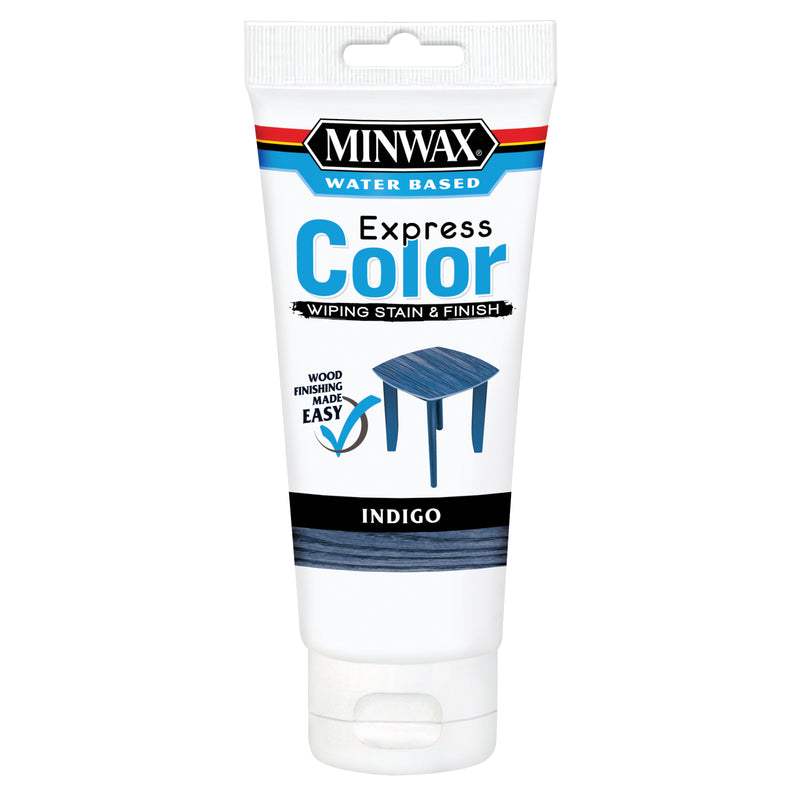 MINWAX, Minwax Express Color Semi-Transparent Indigo Water-Based Acrylic Wiping Stain and Finish 6 oz. (Pack of 4)