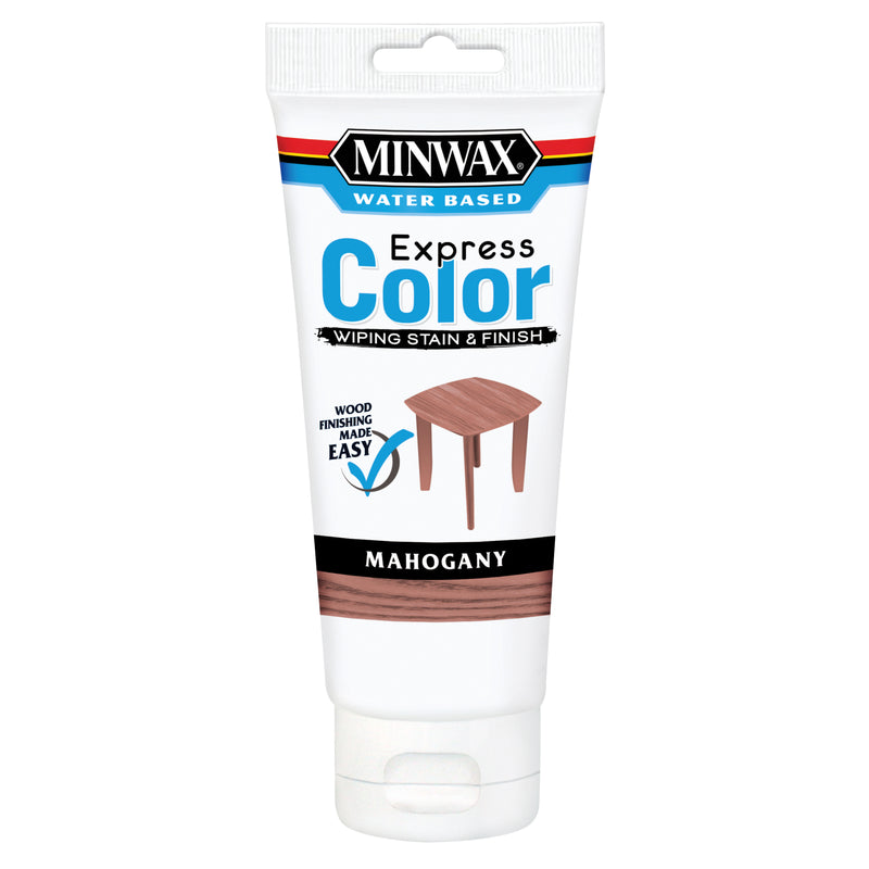 MINWAX, Minwax Express Color Semi-Transparent Mahogany Water-Based Acrylic Wiping Stain And Finish 6 Oz.