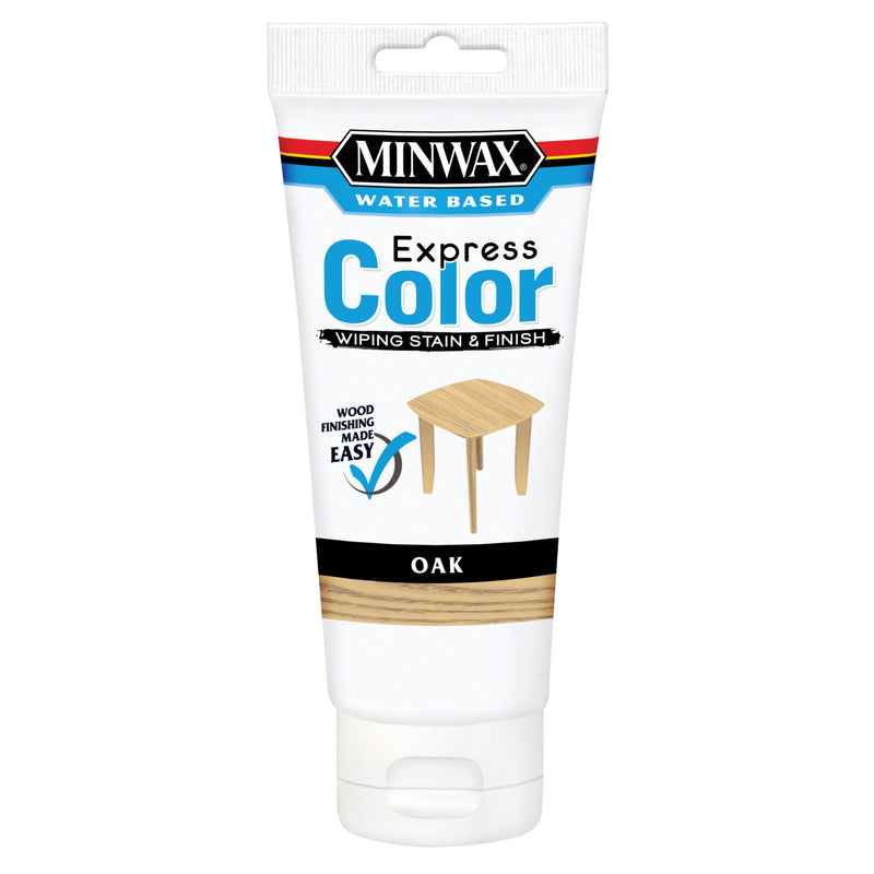 MINWAX, Minwax Express Color Semi-Transparent Oak Water-Based Acrylic Wiping Stain And Finish 6 Oz.