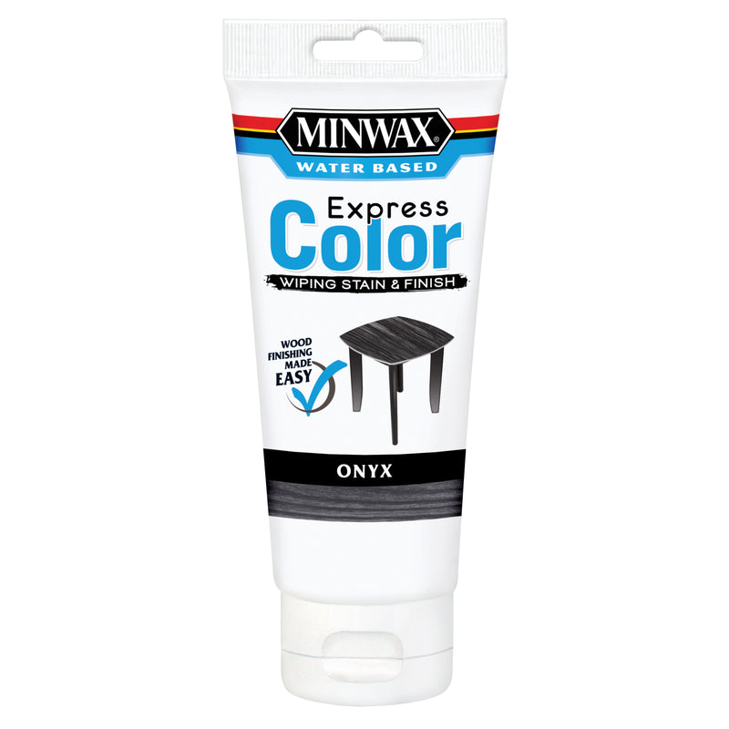 MINWAX, Minwax Express Color Semi-Transparent Onyx Water-Based Acrylic Wiping Stain And Finish 6 Oz.