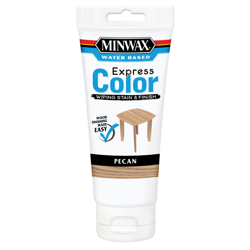 MINWAX, Minwax Express Color Semi-Transparent Pecan Water-Based Acrylic Wiping Stain and Finish 6 oz. (Pack of 4)