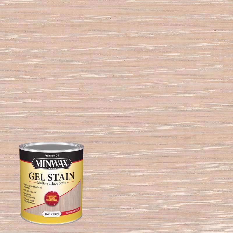 MINWAX, Minwax Gel Stain Semi-Transparent Simply White Oil-Based Gel Stain 1 qt (Pack of 4)