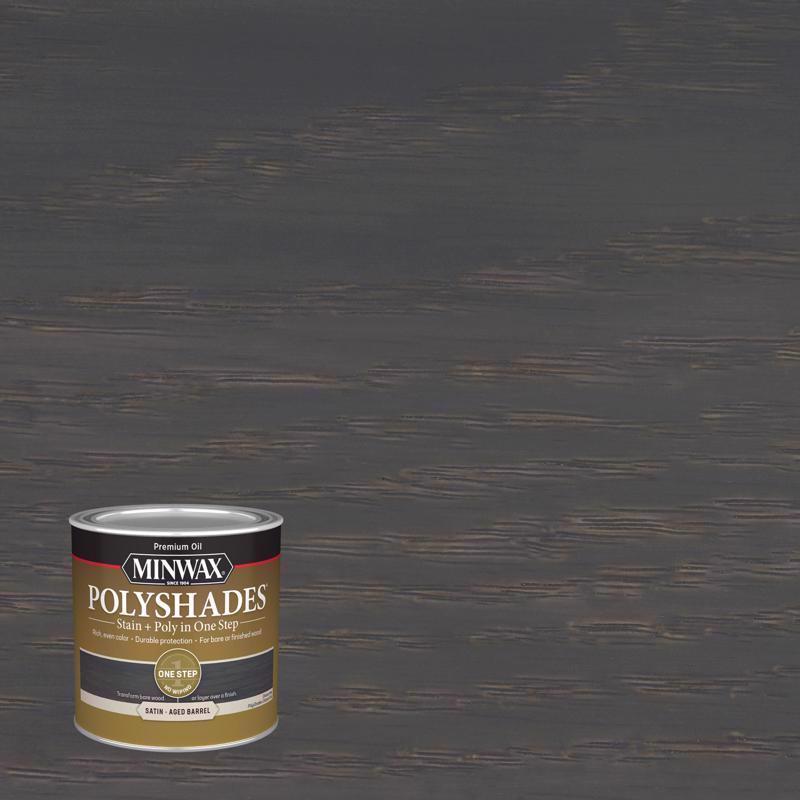 MINWAX, Minwax PolyShades Semi-Transparent Satin Aged Barrel Oil-Based Polyurethane Stain and Polyurethane F (Pack of 4)