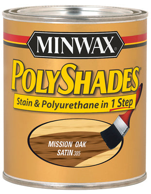 MINWAX, Minwax PolyShades Semi-Transparent Satin Mission Oak Oil-Based Stain 0.5 pt.