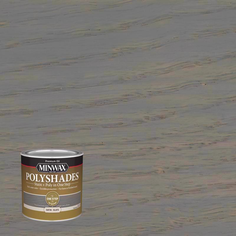 MINWAX, Minwax PolyShades Semi-Transparent Satin Slate Oil-Based Polyurethane Stain and Polyurethane Finish (Pack of 4)