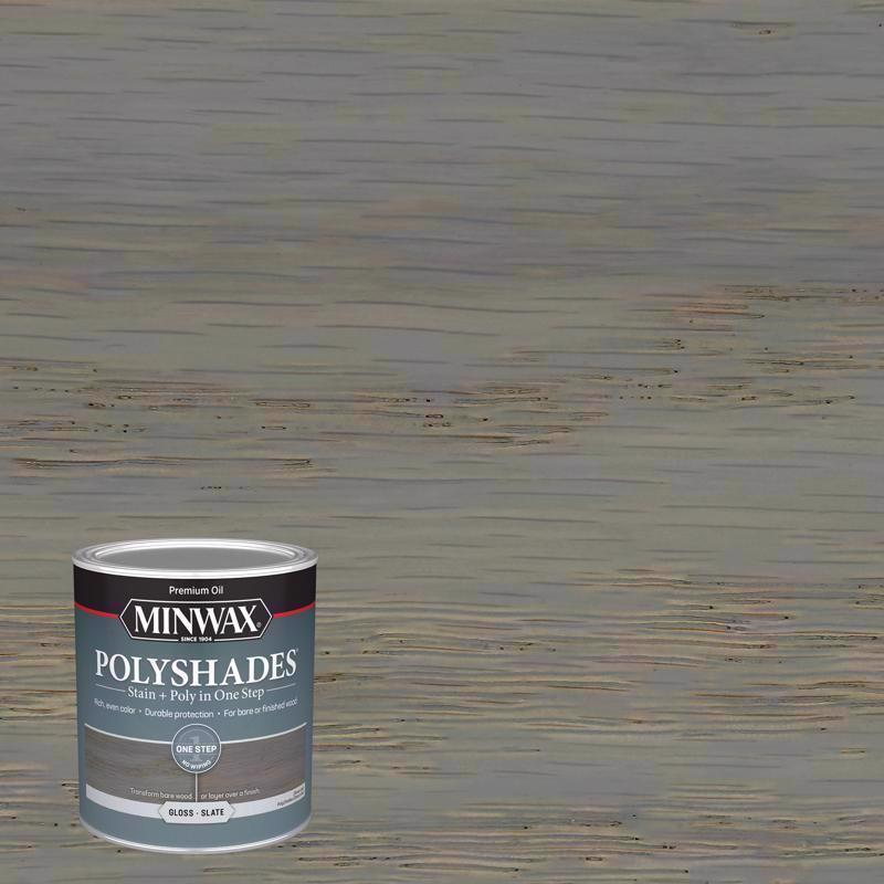 MINWAX, Minwax Polyshades Semi-Transparent Gloss Slate Oil-Based Polyurethane Stain and Polyurethane Finish (Pack of 4)