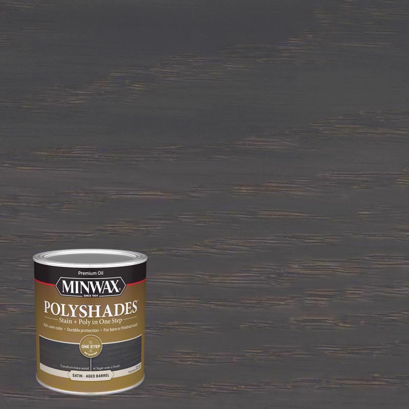 MINWAX, Minwax Polyshades Semi-Transparent Satin Aged Barrel Oil-Based Stain/Polyurethane Finish 1 qt (Pack of 4)