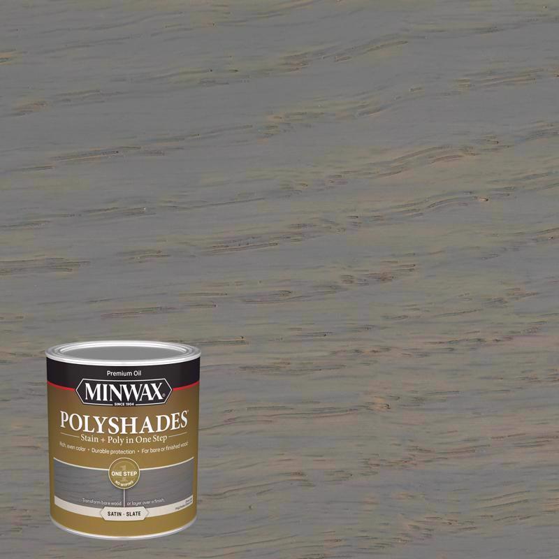 MINWAX, Minwax Polyshades Semi-Transparent Satin Slate Oil-Based Polyurethane Stain and Polyurethane Finish (Pack of 4)