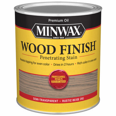 MINWAX, Minwax Rustic Beige Semi-Transparent Oil-Based Penetrating Wood Stain 1 qt. (Pack of 4)