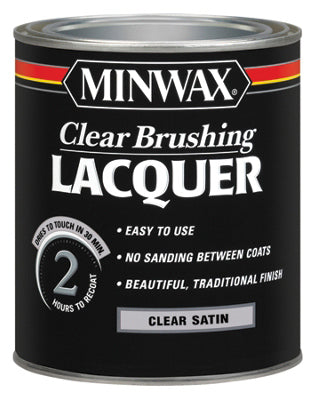 MINWAX, Minwax Satin Clear Oil-Based Brushing Lacquer 1 qt