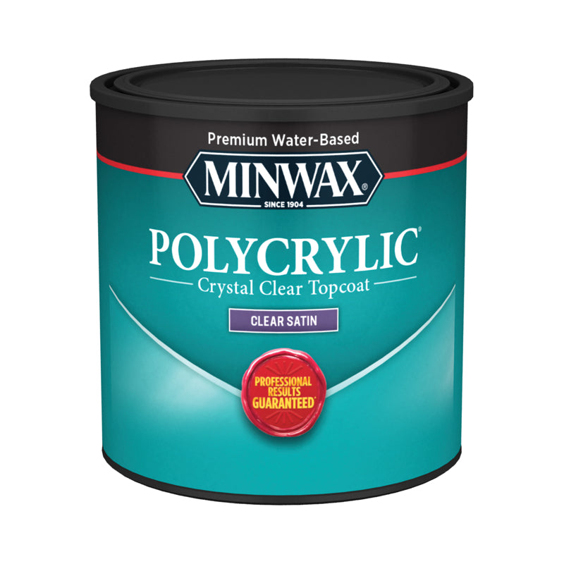 MINWAX, Minwax Satin Clear Polycrylic 0.5 Pt. (Pack Of 4)