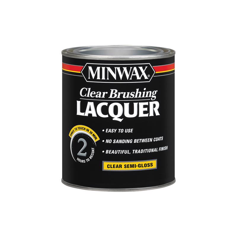 MINWAX, Minwax Semi-Gloss Clear Oil-Based Brushing Lacquer 1 qt