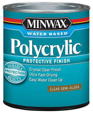 MINWAX, Minwax Semi-Gloss Clear Polycrylic 0.5 Pt.