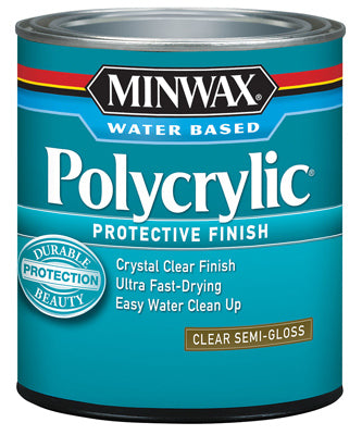 MINWAX, Minwax Semi-Gloss Clear Polycrylic 1 Qt. (Pack Of 4)