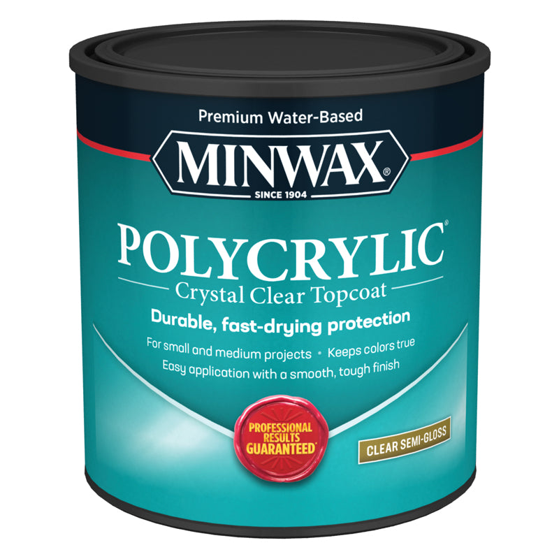 MINWAX, Minwax Semi-Gloss Clear Polycrylic 1 Qt. (Pack Of 4)