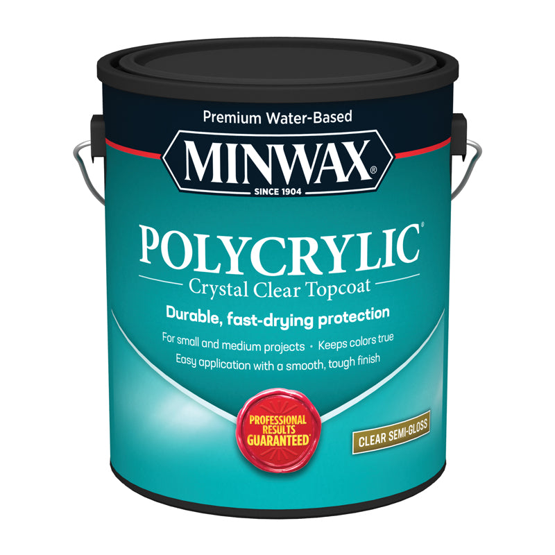 MINWAX, Minwax Semi-Gloss Clear Polycrylic 1 gal. (Pack of 2)