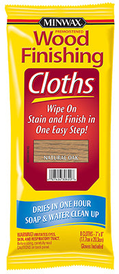 MINWAX, Minwax Semi-Transparent Natural Oak Water-Based Acrylic Wiping Stain And Finish 8 Pk