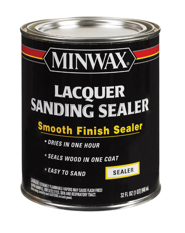 MINWAX, Minwax Smooth Clear Oil-Based Lacquer Sanding Sealer 1 qt (Pack of 4)