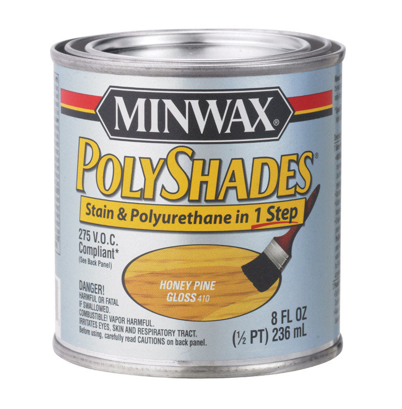 MINWAX, Minwax Stain And Polyurethane Finish Gloss Honey Pine 1/2 Pt