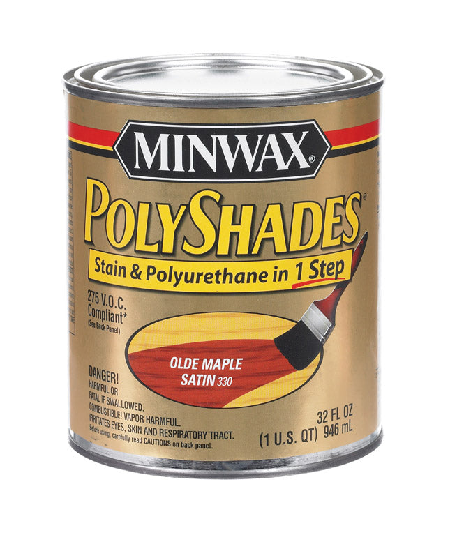 MINWAX, Minwax Stain And Polyurethane Finish Satin Olde Maple 1 Qt