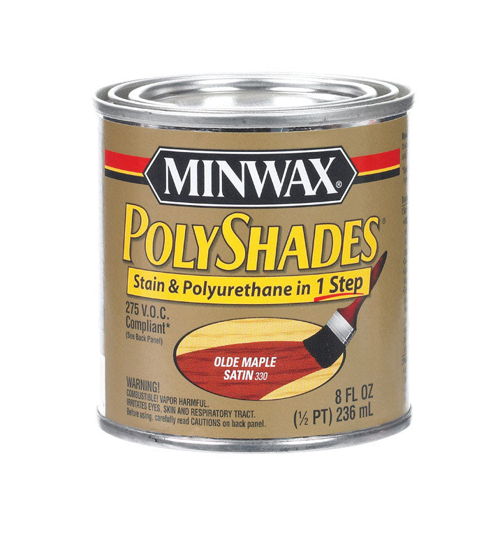 MINWAX, Minwax Stain And Polyurethane Finish Satin Olde Maple 1/2 Pt