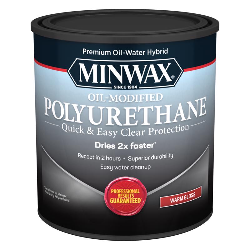 MINWAX, Minwax Transparent Gloss Clear Latex Oil-Modified Polyurethane 1 qt. (Pack of 4)