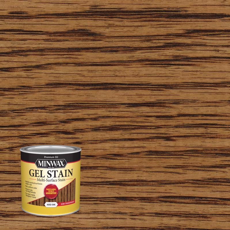 MINWAX, Minwax Transparent Low Luster Aged Oak Oil-Based Oil Gel Stain 0.5 Pt.