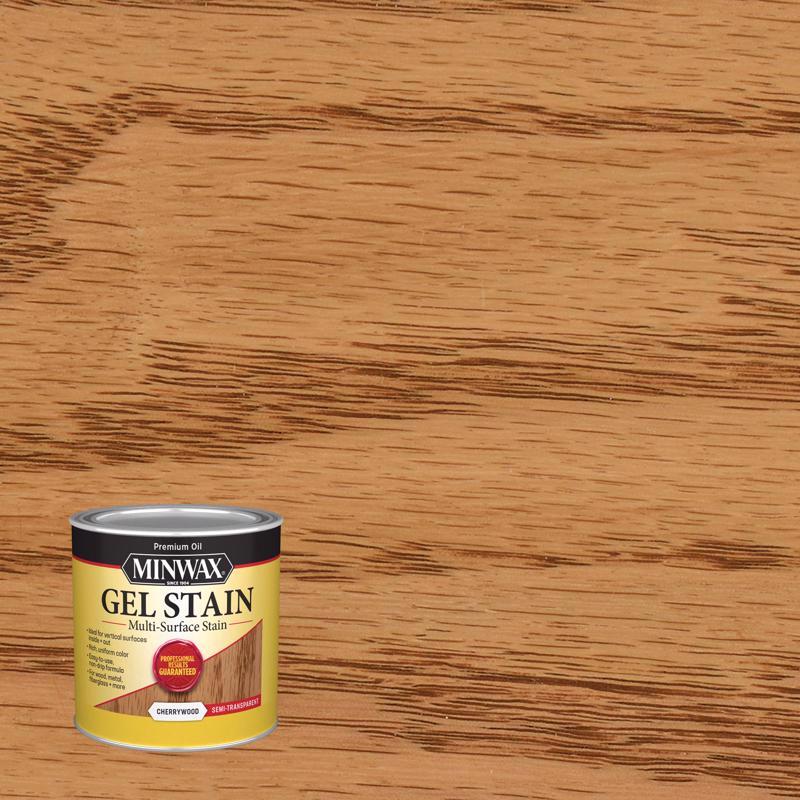 MINWAX, Minwax Transparent Low Luster Cherrywood Oil-Based Gel Stain 0.5 Pt.