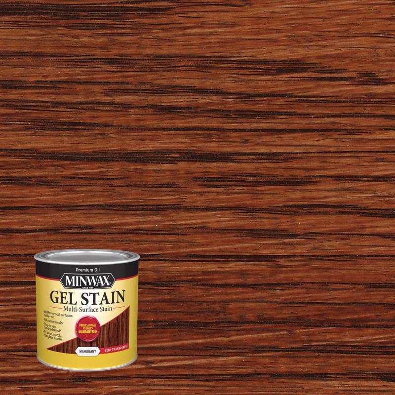 MINWAX, Minwax Transparent Low Luster Mahogany Oil-Based Oil Gel Stain 0.5 Pt.