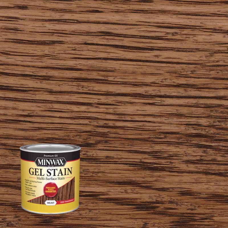 MINWAX, Minwax Transparent Low Luster Walnut Oil-Based Oil Gel Stain 0.5 Pt.