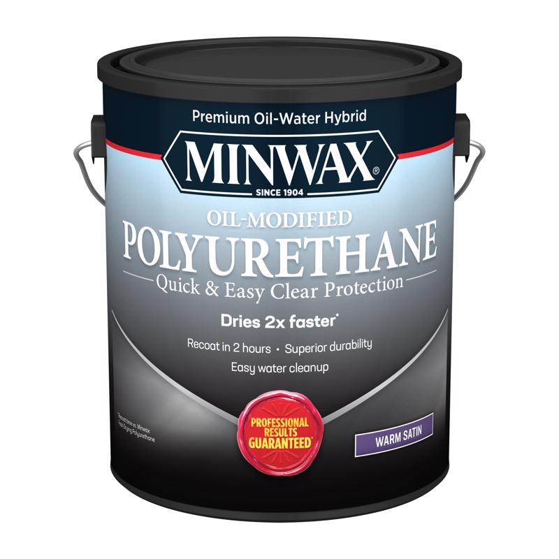 MINWAX, Minwax Transparent Satin Clear Water-Based Latex Oil-Modified Polyurethane 1 gal. (Pack of 2)