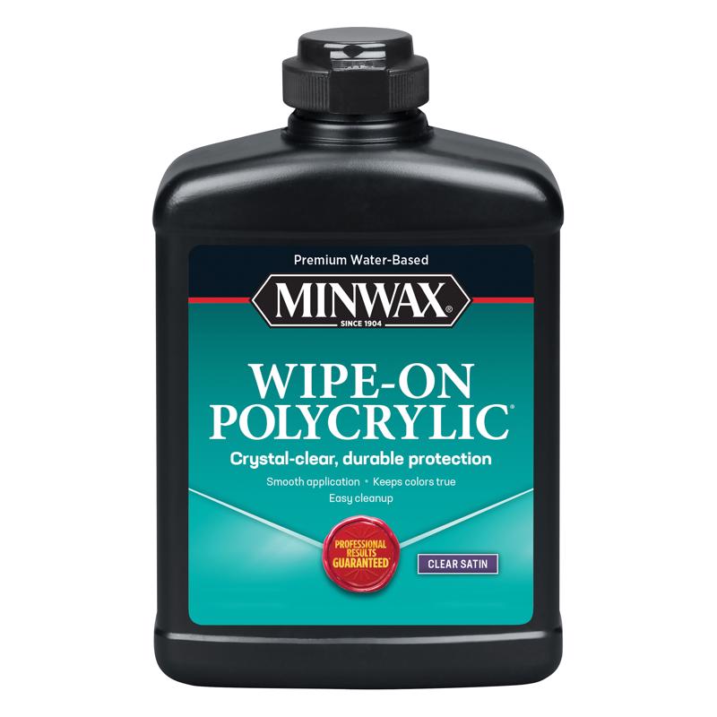 MINWAX, Minwax Wipe-On Poly Satin Clear Water-Based Latex Polyurethane Stain 2 pt. (Pack of 4)