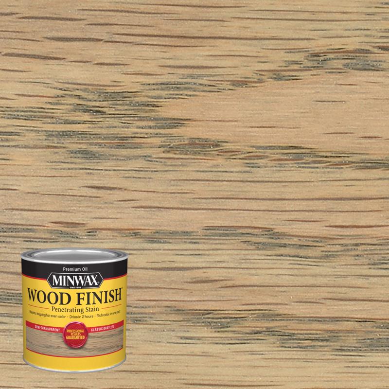 MINWAX, Minwax Wood Finish Semi-Transparent Classic Gray Oil-Based Oil Wood Stain 0.5 pt. (Pack of 4)