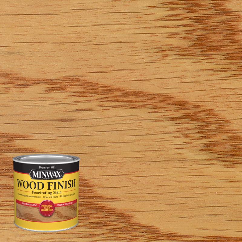 MINWAX, Minwax Wood Finish Semi-Transparent Colonial Maple Oil-Based Wood Stain 0.5 pt. (Pack of 4)