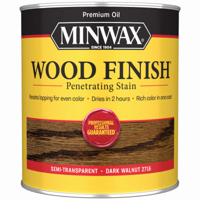 MINWAX, Minwax Wood Finish Semi-Transparent Dark Walnut Oil-Based Oil Stain 1 qt. (Pack of 4)