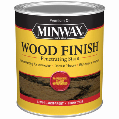 MINWAX, Minwax Wood Finish Semi-Transparent Ebony Oil-Based Oil Stain 1 qt. (Pack of 4)