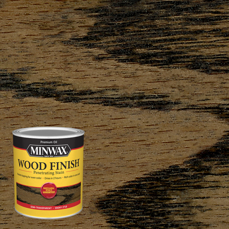 MINWAX, Minwax Wood Finish Semi-Transparent Ebony Oil-Based Oil Stain 1 qt. (Pack of 4)