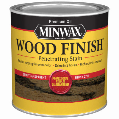 MINWAX, Minwax Wood Finish Semi-Transparent Ebony Oil-Based Wood Stain 0.5 pt. (Pack of 4)