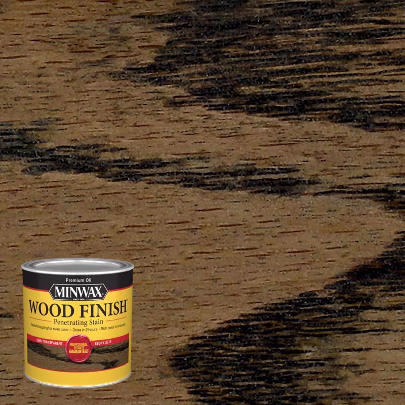 MINWAX, Minwax Wood Finish Semi-Transparent Ebony Oil-Based Wood Stain 0.5 pt. (Pack of 4)