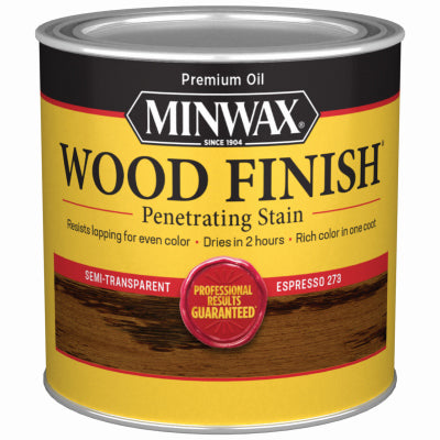 MINWAX, Minwax Wood Finish Semi-Transparent Espresso Oil-Based Oil Wood Stain 0.5 Pt.