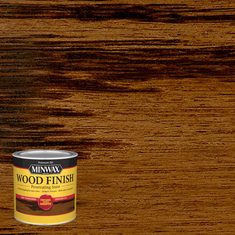 MINWAX, Minwax Wood Finish Semi-Transparent Espresso Oil-Based Oil Wood Stain 0.5 Pt.