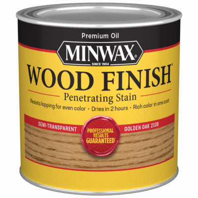 MINWAX, Minwax Wood Finish Semi-Transparent Golden Oak Oil-Based Wood Stain 0.5 pt. (Pack of 4)