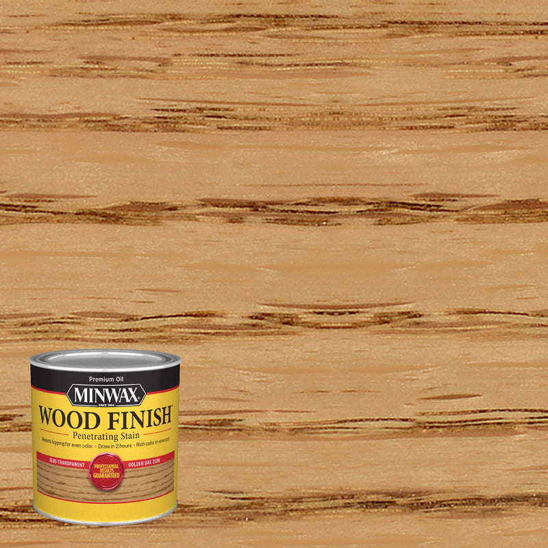 MINWAX, Minwax Wood Finish Semi-Transparent Golden Oak Oil-Based Wood Stain 0.5 pt. (Pack of 4)