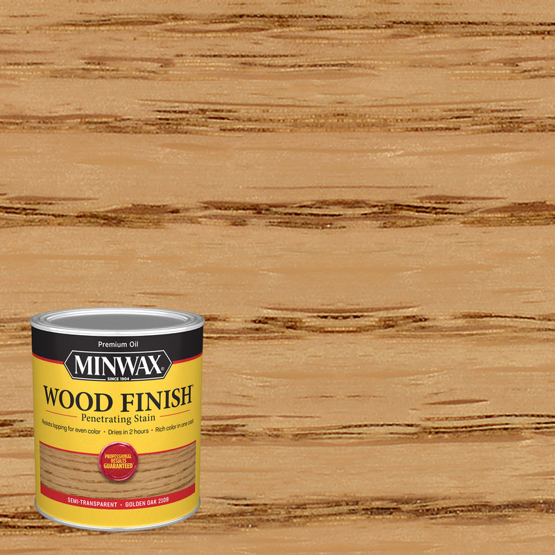 MINWAX, Minwax Wood Finish Semi-Transparent Golden Oak Oil-Based Wood Stain 1 qt. (Pack of 4)